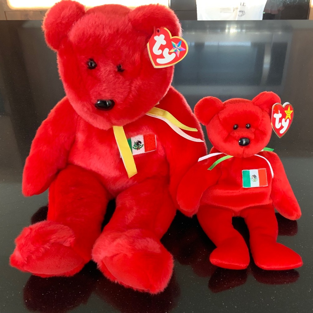 Ty Osito Beanie Baby and Beanie Buddie Pair